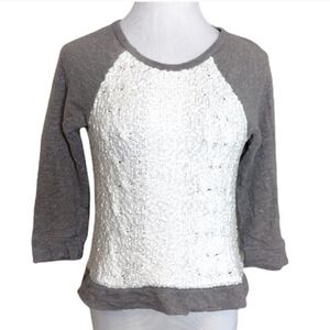 Lucky Brand Lotus Crochet Raglan Sweater - Small